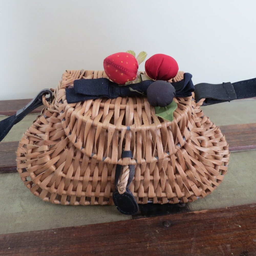 Natural Straw Vintage Purse Handbag 1950s 1960s Small CUTE